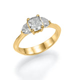 Trio Ring Cushion & Half Moon - Lab or Natural Diamonds