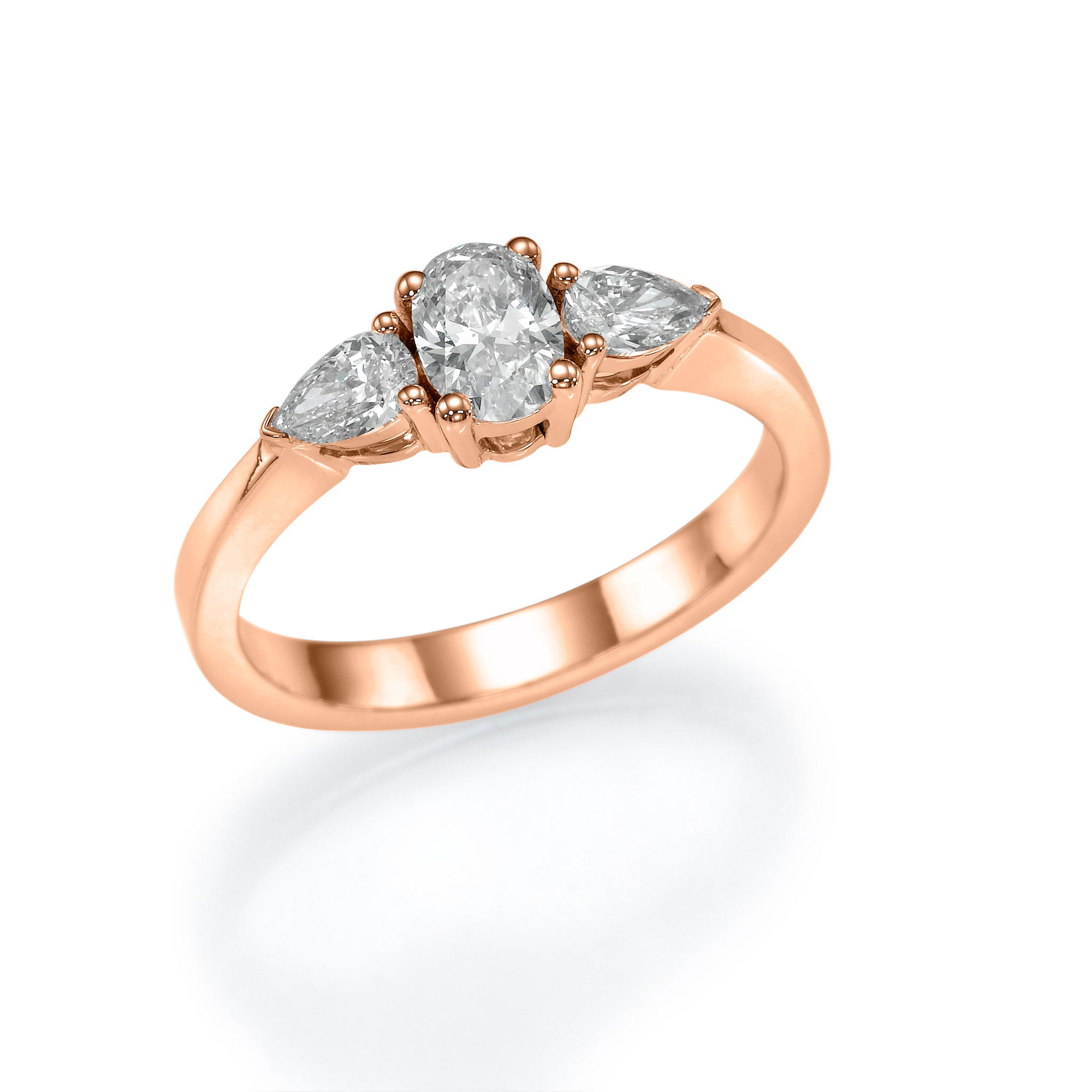 Trio Ring - Oval & Pears - Lab or Natural Diamonds