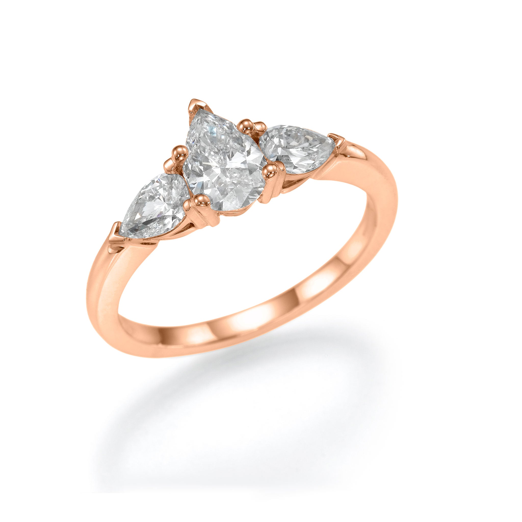 The Trio Pears Shape Ring - Lab or Natural Diamonds