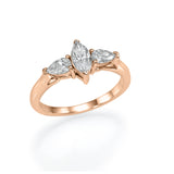 Trio Ring - Marquis & Pears - Lab or Natural Diamonds