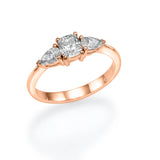 Trio Ring Cushion & Pears - Lab or Natural Diamonds