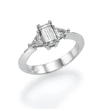 Trio Ring Emerald & Triangular - Lab or Natural Diamonds