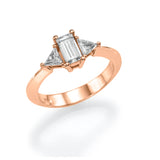 Trio Ring Emerald & Triangular - Lab or Natural Diamonds