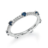 Avenue Of Stars - Gems & Diamond Eternity Ring- Real Natural Diamonds