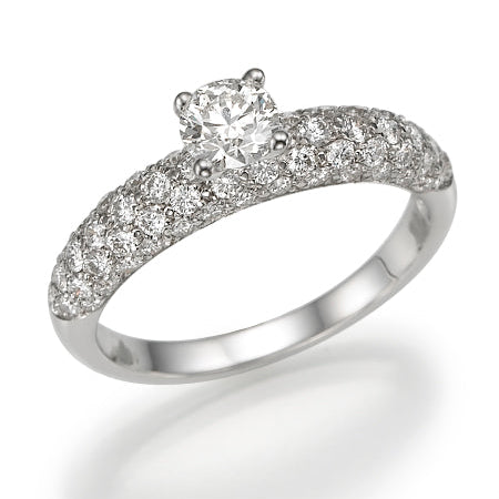 Micro Pave Of Noa - Solitaire Ring - Lab Or Natural Diamonds