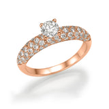 Micro Pave Of Noa - Solitaire Ring - Lab Or Natural Diamonds