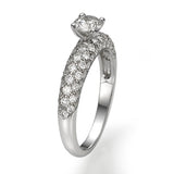 Micro Pave Of Noa - Solitaire Ring - Lab Or Natural Diamonds