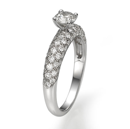 Micro Pave Of Noa - Solitaire Ring - Lab Or Natural Diamonds
