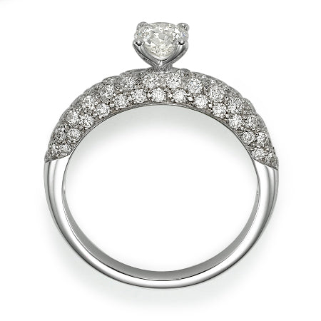 Micro Pave Of Noa - Solitaire Ring - Lab Or Natural Diamonds