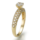 Micro Pave Of Noa - Solitaire Ring - Lab Or Natural Diamonds