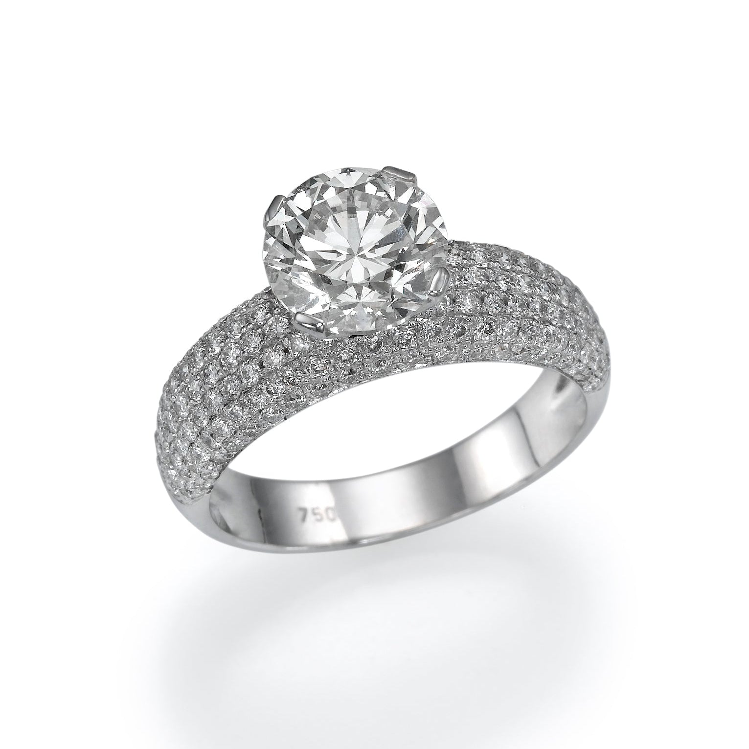 Micro Pave Of Noa - Solitaire Ring - Lab Or Natural Diamonds