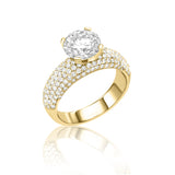 Micro Pave Of Noa - Solitaire Ring - Lab Or Natural Diamonds