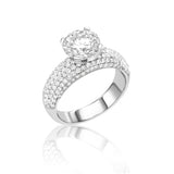 Micro Pave Of Noa - Solitaire Ring - Lab Or Natural Diamonds