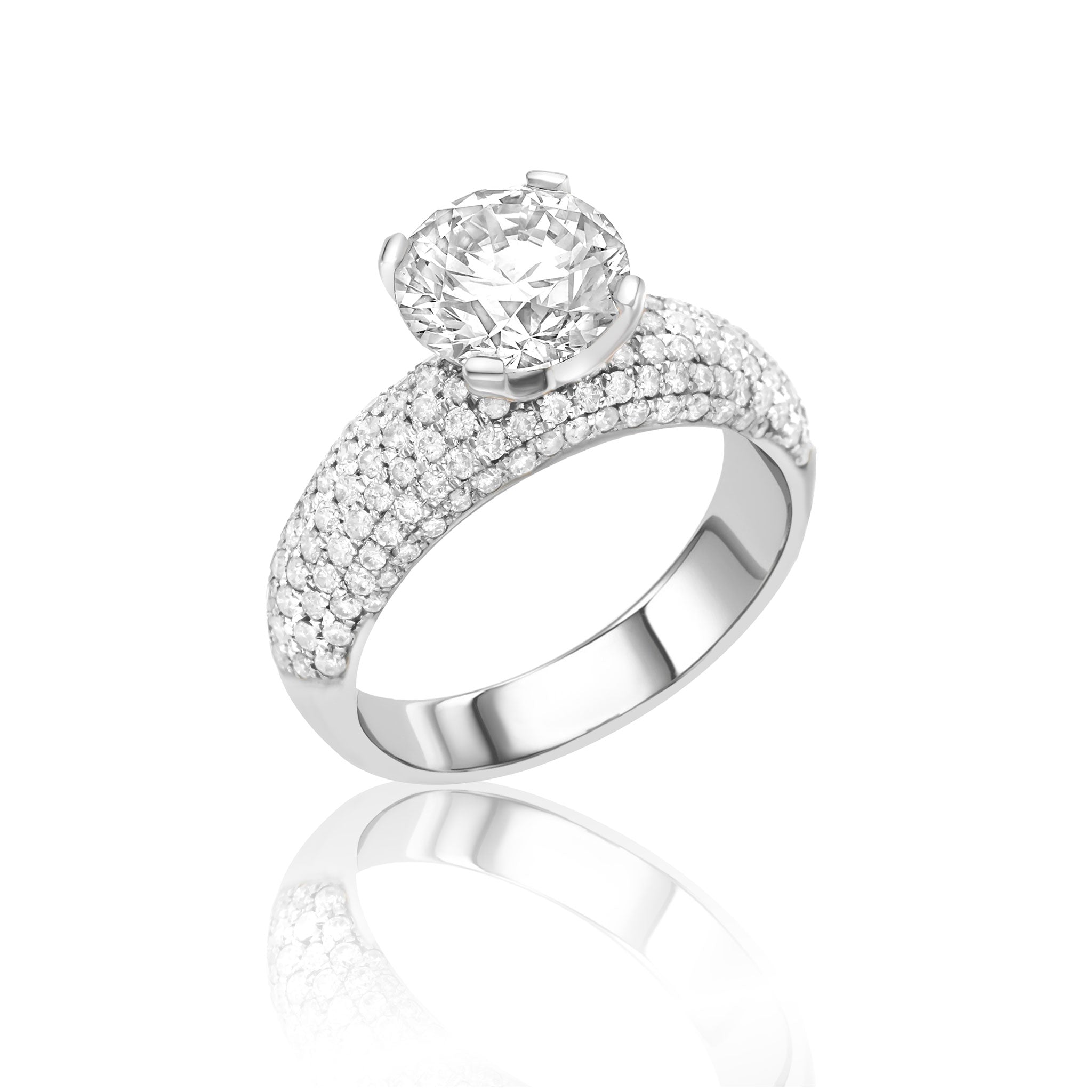 Micro Pave Of Noa - Solitaire Ring - Lab Or Natural Diamonds