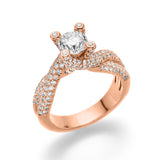 Spin Of Beauty - Twisted Bands Prongs Ring- 2.50 - 3.50 Carats