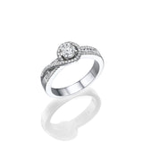 Twisted Swan- Trio Rows Ring - 0.30 - 0.50