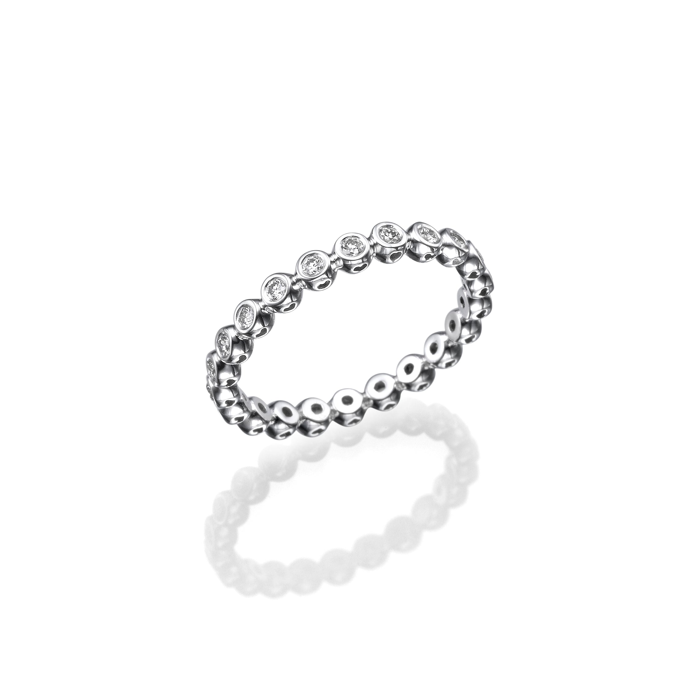 Tight Cups Of Light - Gems & Diamond Eternity Ring - Real Natural Diamonds
