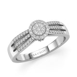 Modern Round Pave - Design Ring- Real Natural Diamonds