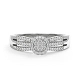 Modern Round Pave - Design Ring- Real Natural Diamonds
