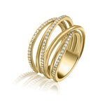 5 Rows Archery - Handmade Settings Ring- Real Natural Diamonds