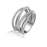 5 Rows Archery - Handmade Settings Ring- Real Natural Diamonds