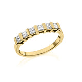 Spacious princesses - Half Eternity Ring- Lab or Natural Diamonds