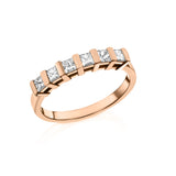 Spacious princesses - Half Eternity Ring- Lab or Natural Diamonds