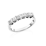 Spacious princesses - Half Eternity Ring- Lab or Natural Diamonds