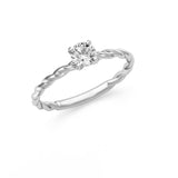 Twisted Solitaire - Design Solitaire Ring- Real Natural Diamonds