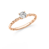 Twisted Solitaire - Design Solitaire Ring- Real Natural Diamonds