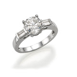 Trio Ring Round & Emerald - Lab or Natural Diamonds