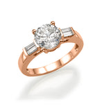 Trio Ring Round & Emerald - Lab or Natural Diamonds