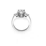 Trio Ring Round & Emerald - Lab or Natural Diamonds