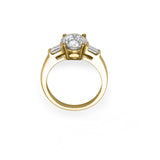 Trio Ring Round & Emerald - Lab or Natural Diamonds