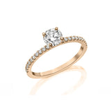 Round Ballerina - Settings Solitaire Ring- Real Natural Diamonds