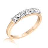 Seven Princess - Half Eternity Ring- Lab or Natural Diamonds