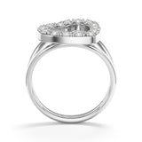 Sparkling Open Heart - Design Ring- Real Natural Diamonds