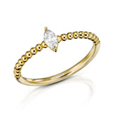 Beauty Marquis - Laser Design Ring - Real Natural Diamonds