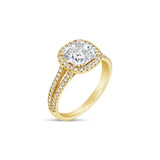 Double Pave Cushion Solitaire Ring - 1.75 / 2.00 Carat