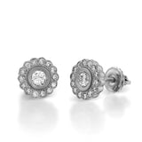 Halo Flower - Design Stud Earring - Natural Diamonds