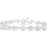 70 Points Pear Shape Tennis Bracelet 15CT - 18K Gold - Lab Eco Diamonds