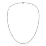 Graduated 3 Prongs Diamond Tennis Necklace (15/20/25 Points)-17- 50 Carats - Lab or Natural Diamonds