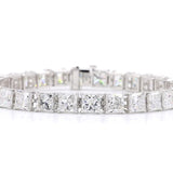 80 Points Princes Cut Tennis Bracelet 24CT - 18K Gold - Lab Eco Diamonds