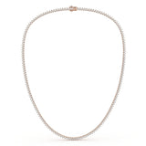 Graduated 3 Prongs Diamond Tennis Necklace (15/20/25 Points)-17- 50 Carats - Lab or Natural Diamonds