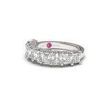 Asscher-Cut Half Eternity Ring with Micro Pavé Accents- Custom Design