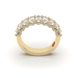 Oval-Cut Half Eternity Ring with Micro Pavé Accents - Custom Design