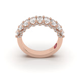 Oval-Cut Half Eternity Ring with Micro Pavé Accents - Custom Design