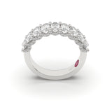 Oval-Cut Half Eternity Ring with Micro Pavé Accents - Custom Design