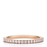 Rose Gold Half Eternity Ring - Real Natural Diamonds