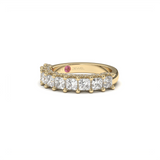 Princess-Cut Half Eternity Ring with Micro Pavé Accents - Custom Design